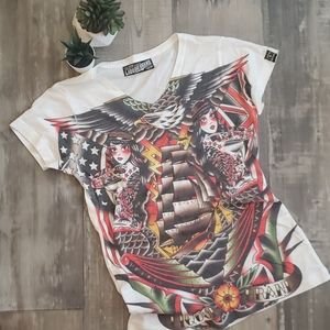 Liquor brand traditional tattoo shirt size L